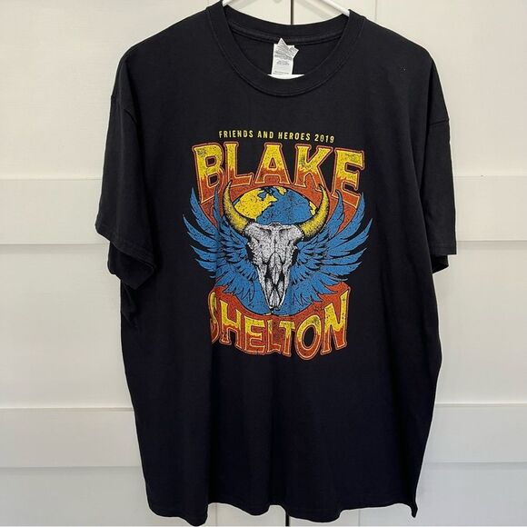 Blake Shelton Friends and Hero’s Tour Concert Tee Shirt Black XL - Picture 1 of 3